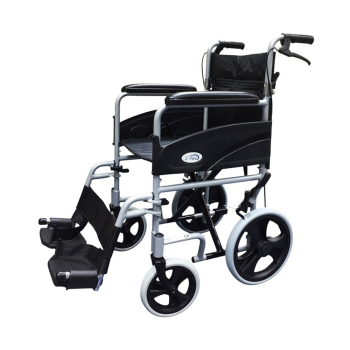601X Folding Aluminium Transit Wheelchair c/w Handbrakes 18inch