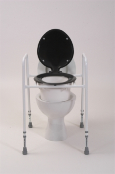 Raised Toilet Frame with Seat and Lid Height Adjustable