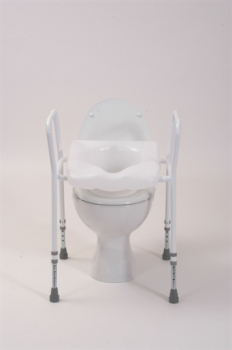 Deluxe Raised Toilet Frame with Seat Height Adjustable