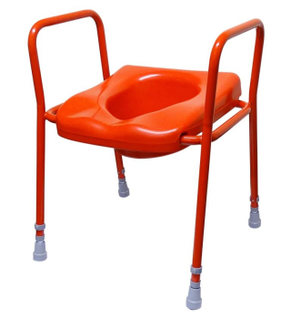 Red Dementia Raised Toilet Frame with Seat