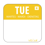 Tuesday Yellow Food Labels 25x25mm