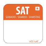 Saturday Orange Food Labels 25x25mm
