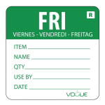 Friday Green Prepped Product Food Labels 50x50mm
