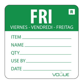 Friday Green Prepped Product Food Labels 50x50mm