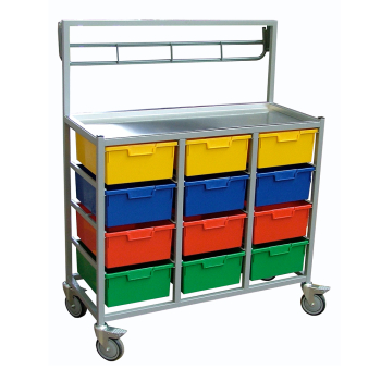 Karri-Cart Laundry Trolley c/w 12 Trays and Garment Rail