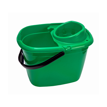 Plastic Mop Bucket 14 Litre Green Wringer