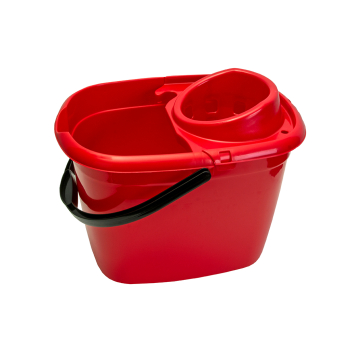 Plastic Mop Bucket 14 Litre Red Wringer