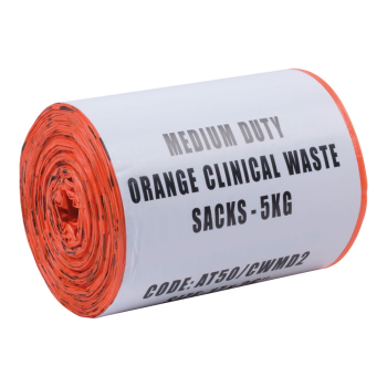 Orange Clinical Waste Sacks Small 5kg 11x17x26inch