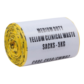 Yellow Clinical Waste Sacks Small 5kg 11x17x26inch