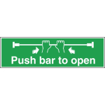 Push Bar To Open Sign Self Adhesive 150x450mm