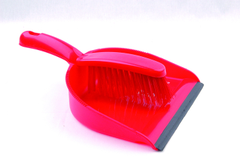 Dustpan and Brush Set Stiff Red