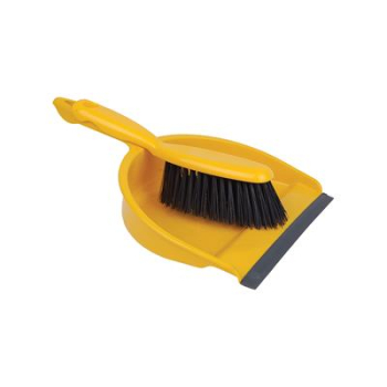 Dustpan and Brush Set Stiff Yellow