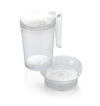 Polycarbonate Cup with Handle, Spout and Feeder Lids 300ml