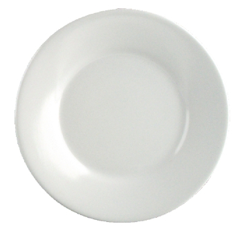 Melamine Wide Rimmed Plate 7inch White