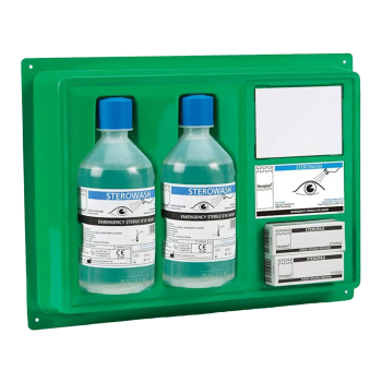 Eyewash Wall Plate 2x500ml Bottles/2x Eye Dressings Eyewash Wall Plate 2x500ml Bottles/2x Eye Dressings