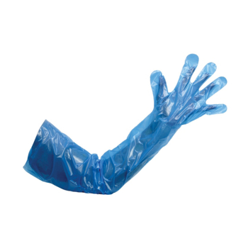 Polythene Gauntlett Gloves Blue