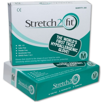 Stretch-2-Fit Clear Medical Gloves Medium