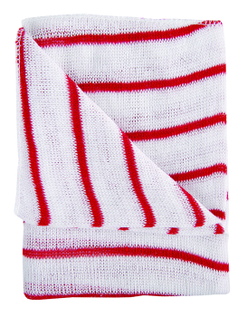 Stockinette Dishcloths Red Striped 350x300mm