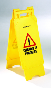 Cleaning in Progress Sign