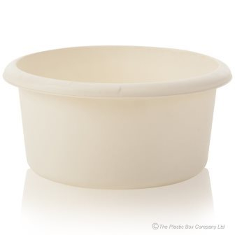 Round Plastic Washing Up Bowl 28cm Cream