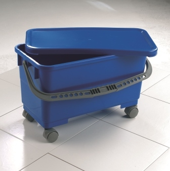 Blue Plastic Mop Bucket 24 Litre c/w Lid and Castors