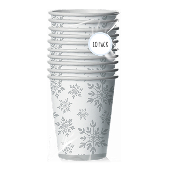 Silver Snowflakes Paper Cups