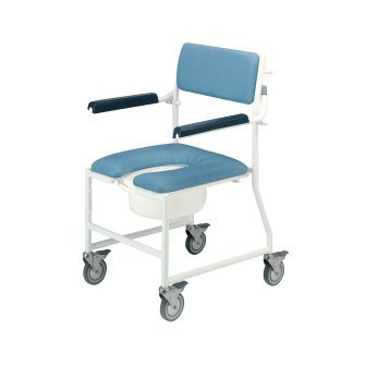 Deluxe Dual Mobile Shower Commode Chair 19inch