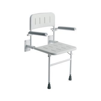 Wall Mounted Shower Stool with Arms and Back