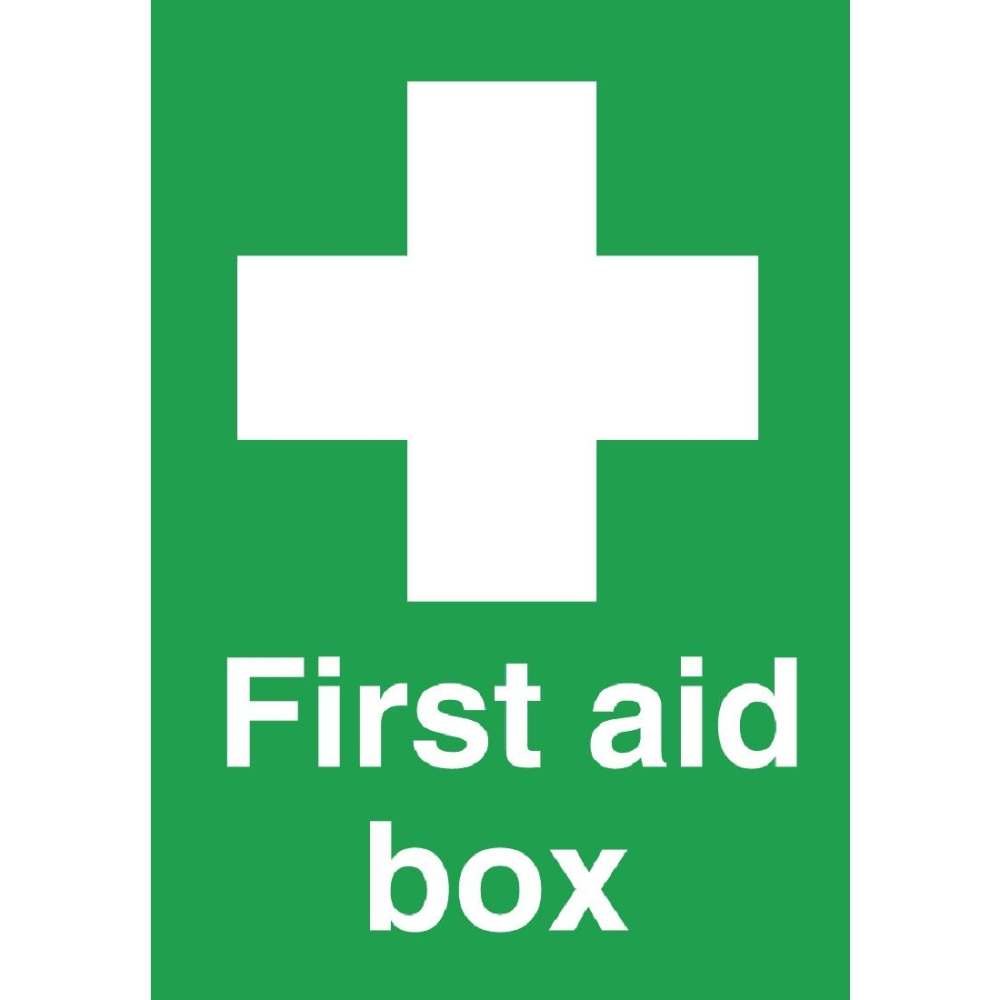 First Aid First Aid Box Sign Self Adhesive 150x100mm